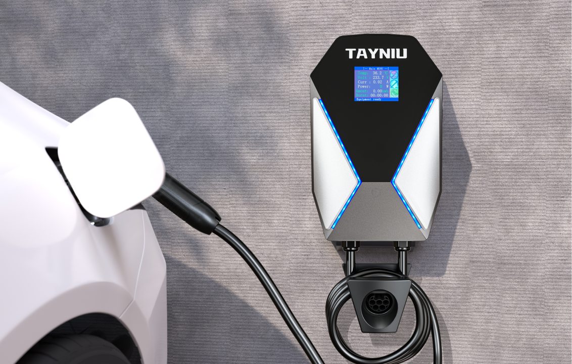 Nissan заряжается с помощью универсального зарядного устройства Nissan для электромобилей