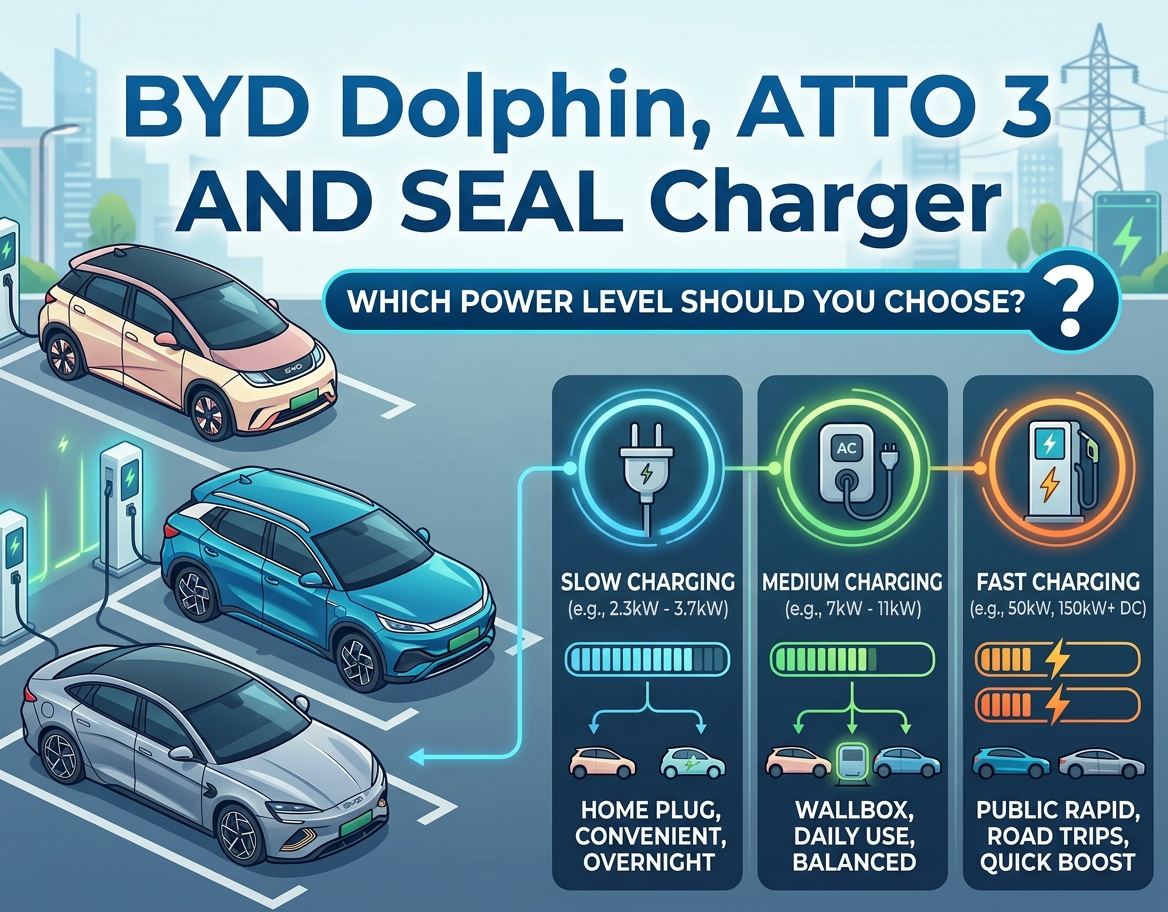 BYD Dolphin, ATTO 3 and SEAL Charger: Which Power Level Should You Choose